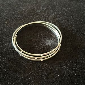 3 Silver Bracelet with With Random Crystals